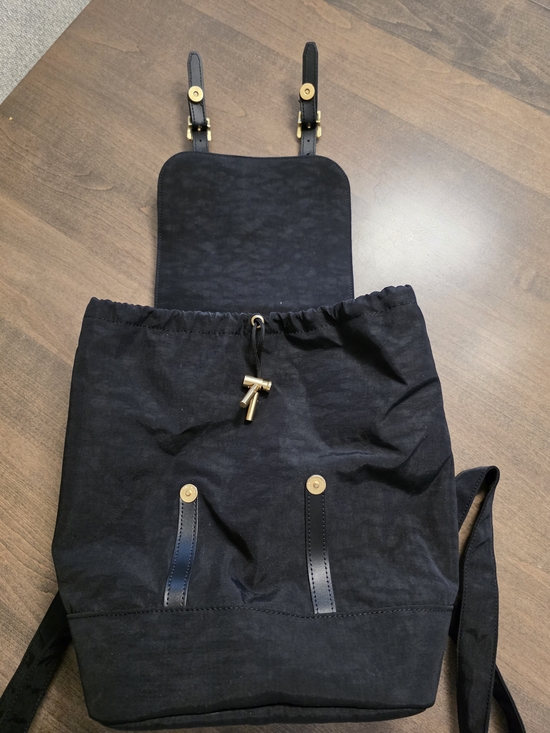 Herschel Supply Company Black Canvas & Leather Flap Backpack - Picture 3 of 4